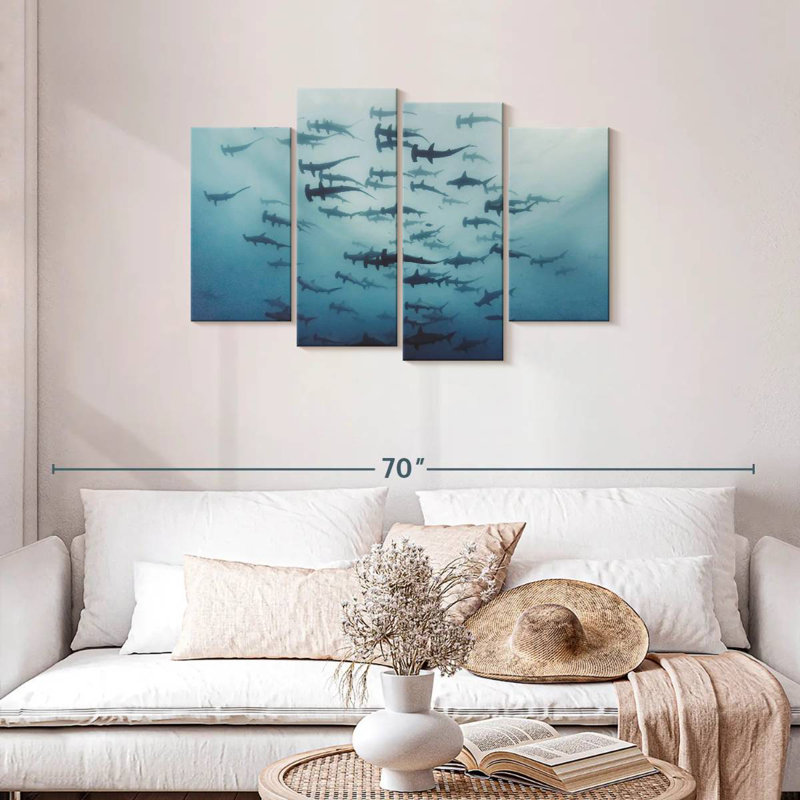 Brampt frisson de requins-marteaux, H 27 po x l 43 po