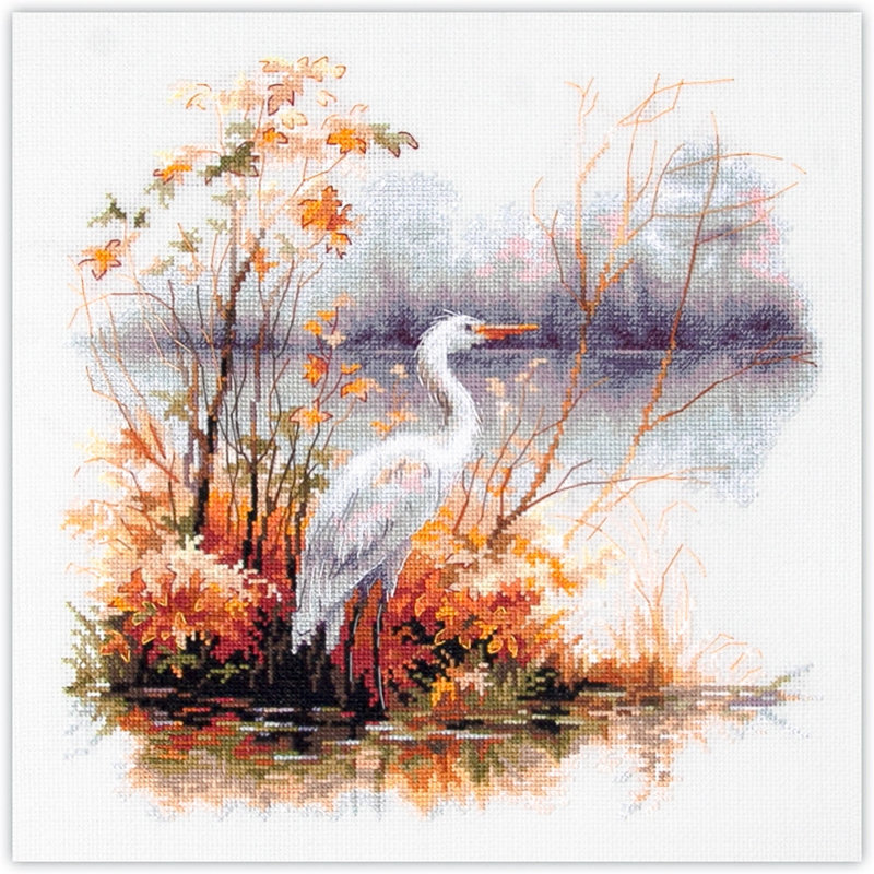 White Heron Counted Cross Stitch Kit by Magic Needle 70-09