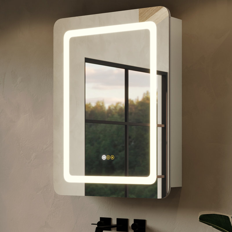 Frantzeska 24" W x 32" H Recessed/Surface Mount Medicine Cabinet with Mirror