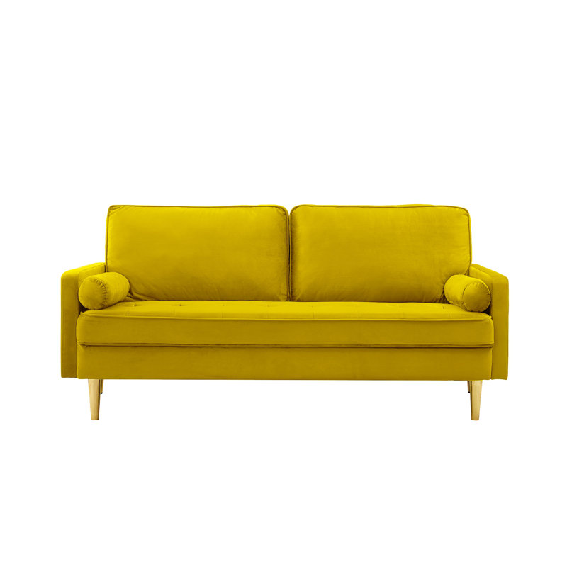 Velvet  Sofa 65 inch, Yellow