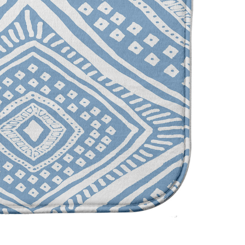 Tapis pour salle de bain Diamond, l 17 po x L 24 po, Bleu