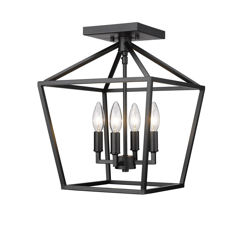 Plafonnier semi-encastré 4 lumières noir mat, Matte Black
