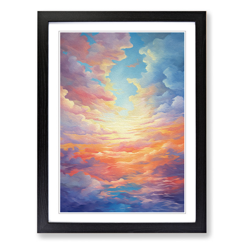 Cloudy Sky Orphism No.2 - Framed Print, Black Framed, 46cm H x 34cm W x 2cm D