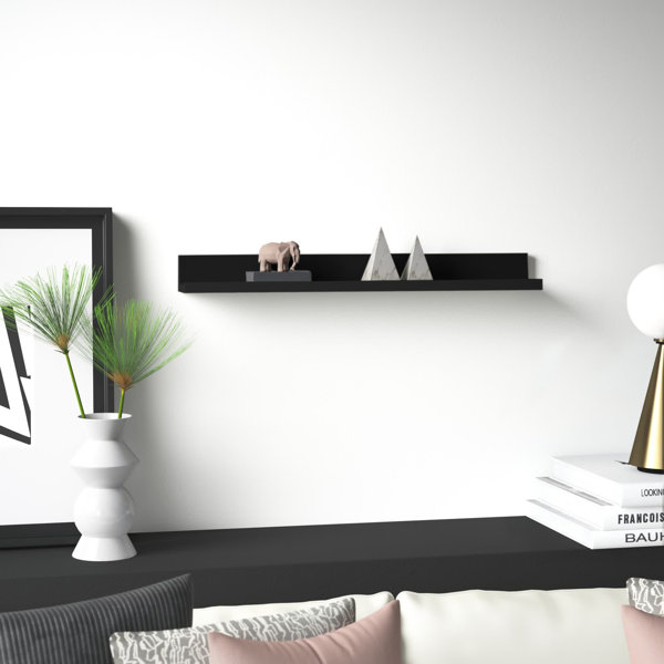 1pc 11.8-inch Black Acrylic Wall-mounted Shelf, No Drilling Required, Wall  Hanging Storage Tool