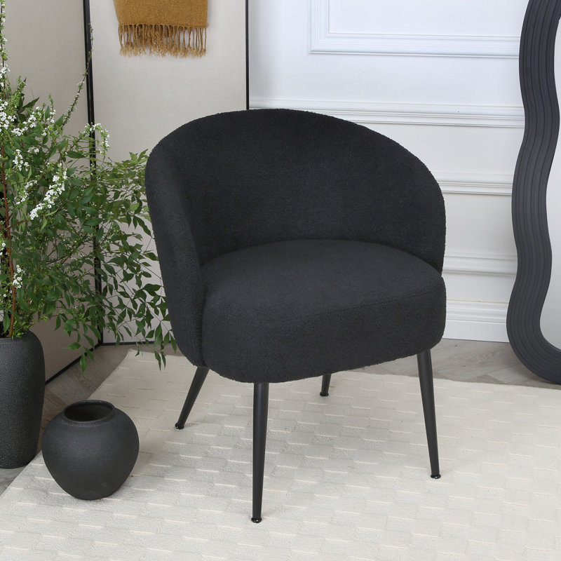 Upholstered Teddy Armchair, Black