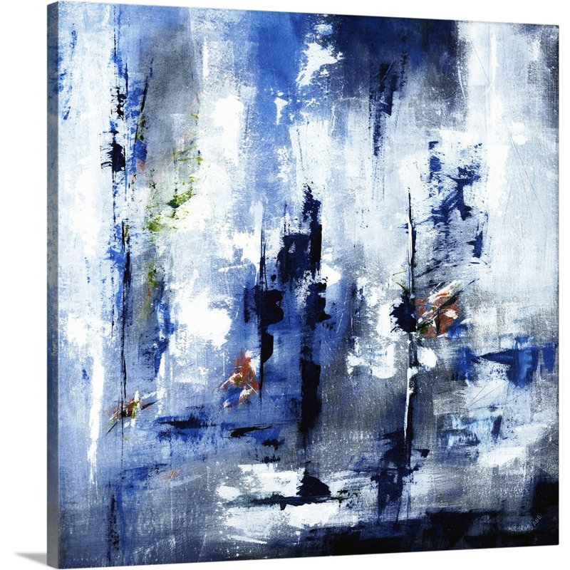 « blue magic », peinture sur toile, Toile tendue, H 12 po x l 12 po x P 1,25 po