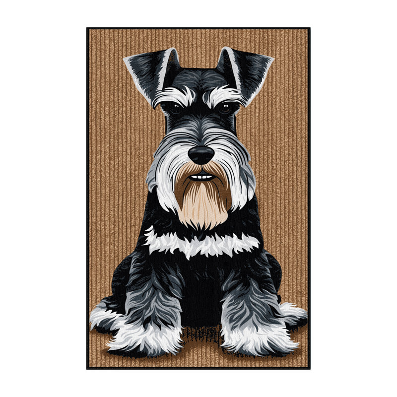 Tapis lavable pour chien Schnauzer, Rectangulaire 2 pi x 3 pi