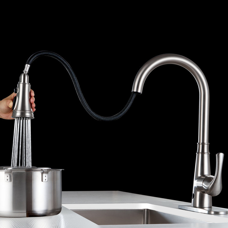 Cobbe Pull Down Touchless Kitchen Faucet, Oil Rubber Bronze