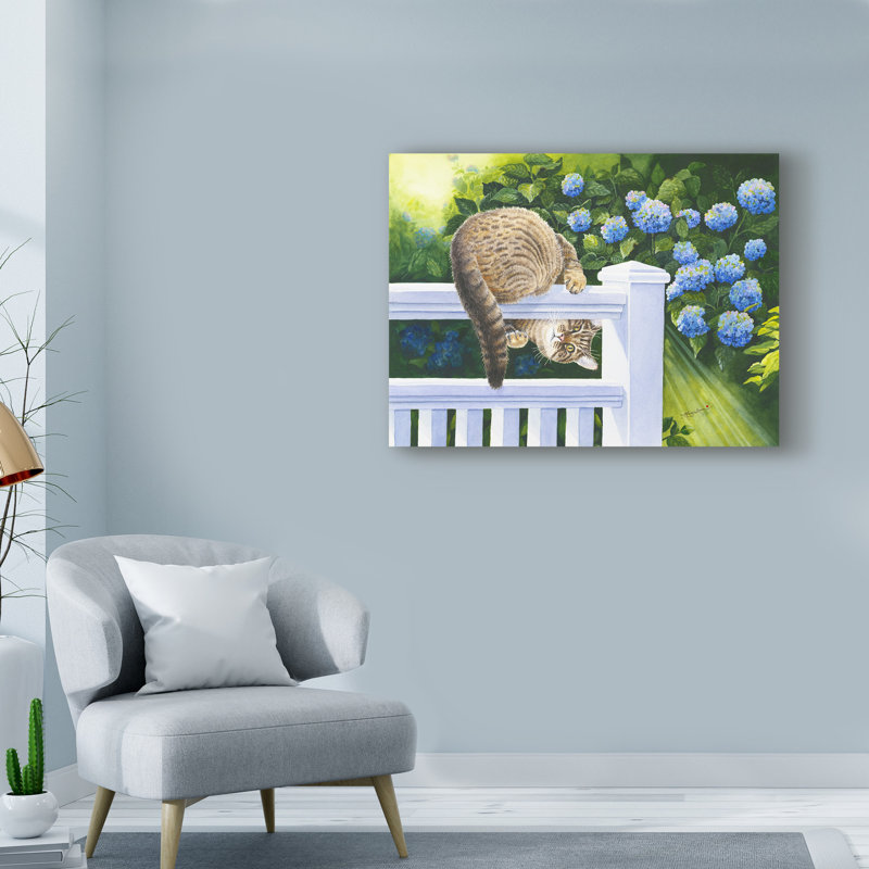 « peek a boo floral », reproduction de peinture à l’acrylique sur toile tendue, H 35 po x l 47 po x P 2 po