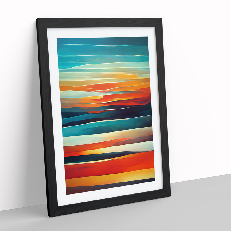 Abstract Sunset No.2 - Framed Print, Black Framed, 64cm H x 46cm W x 2cm D