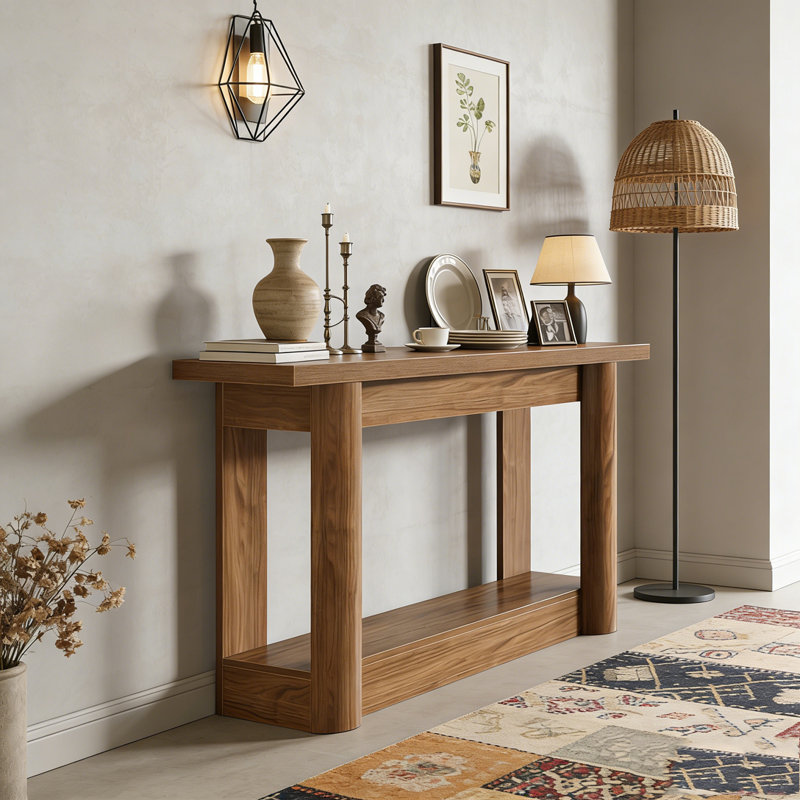 2-Tier Farmhouse Console Table Entryway Sofa Table