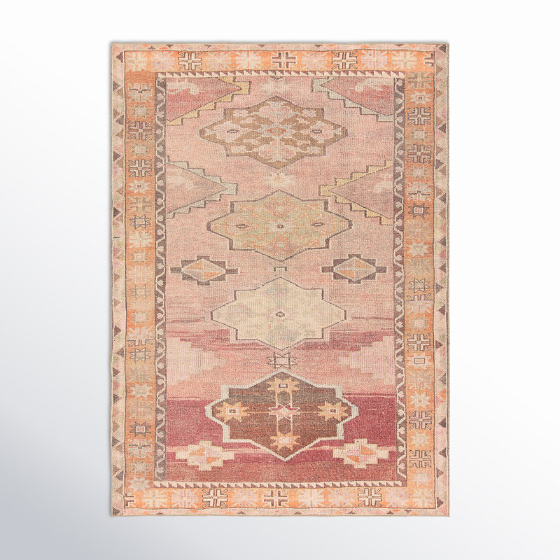 Debary Machine Washable Performance Orange/Pink/Brown Rug, Rectangle 4' x 6'
