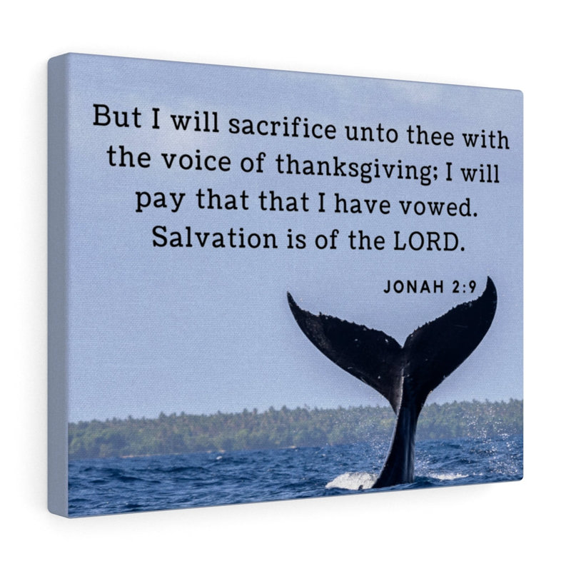 Salvation Jonah 2: 9, impression murale verset de la Bible chrétienne prête à être accrochée, H 18 po x l 24 po