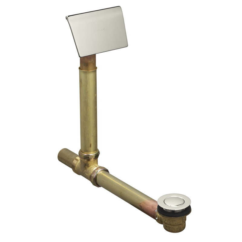 Clearflo Leg Tub Drain with Overflow, Vibrant Polished Nickel