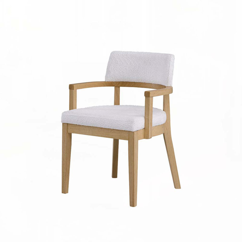 Ensemble de chaises de salle à manger rembourrées en tissu avec dossier et accoudoirs