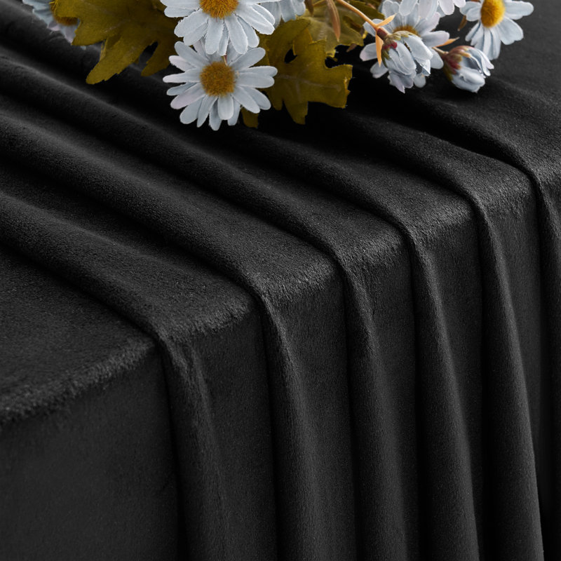 Ike Velvet Solid 80% Blackout Grommet Curtain Panels, Thermal Insulated Soundproof Drapes (Set of 2), 52" W x 90" L, Black