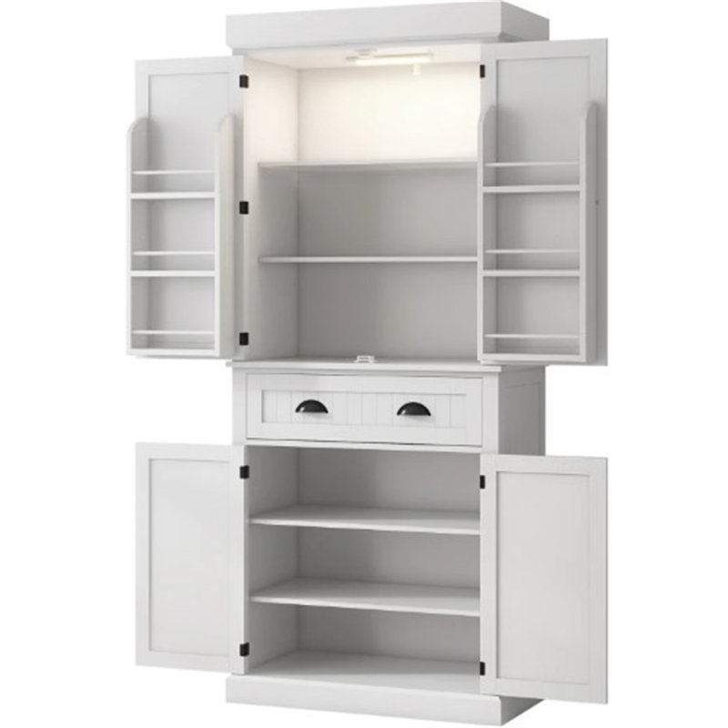 Garde-manger de style nordique avec lumières DEL, Blanc