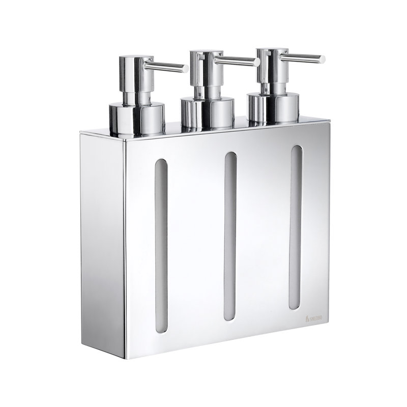 Distributeur de douche mural triple pour savon, shampooing ou revitalisant