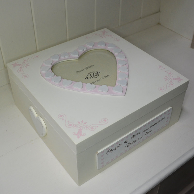 Handmade Solid Wood Memory Box, Pink