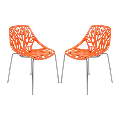 Side Chair with Chromed Legs - Set of 2