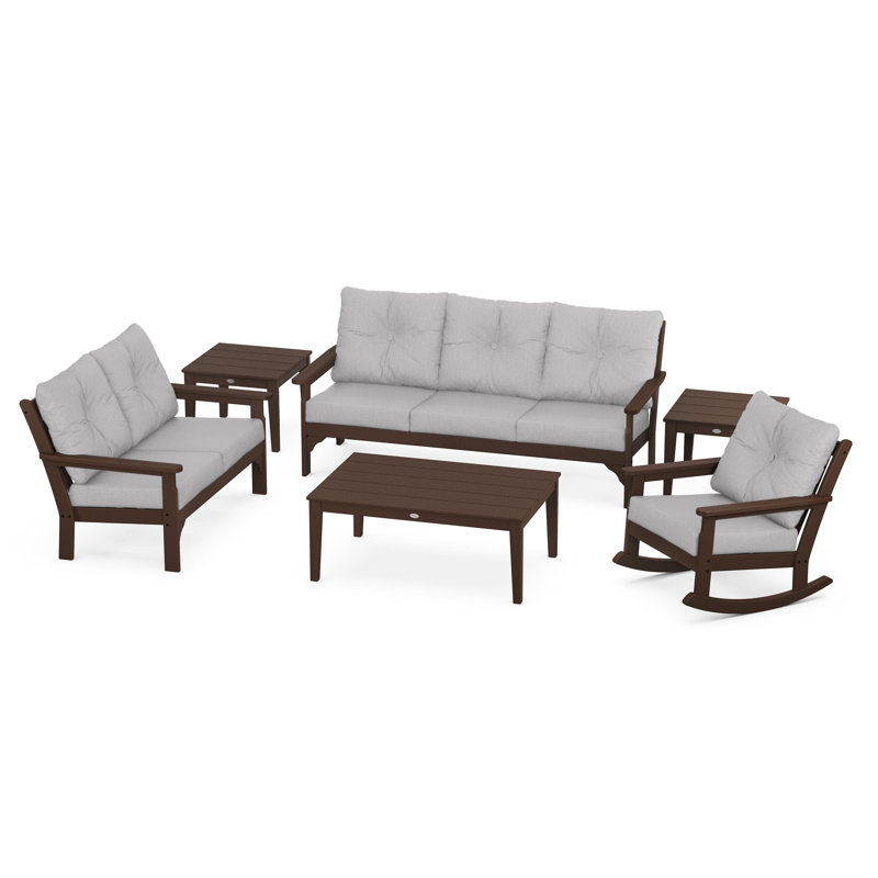 Vineyard 6-Piece Deep Seating Set, Granite, Mahogany