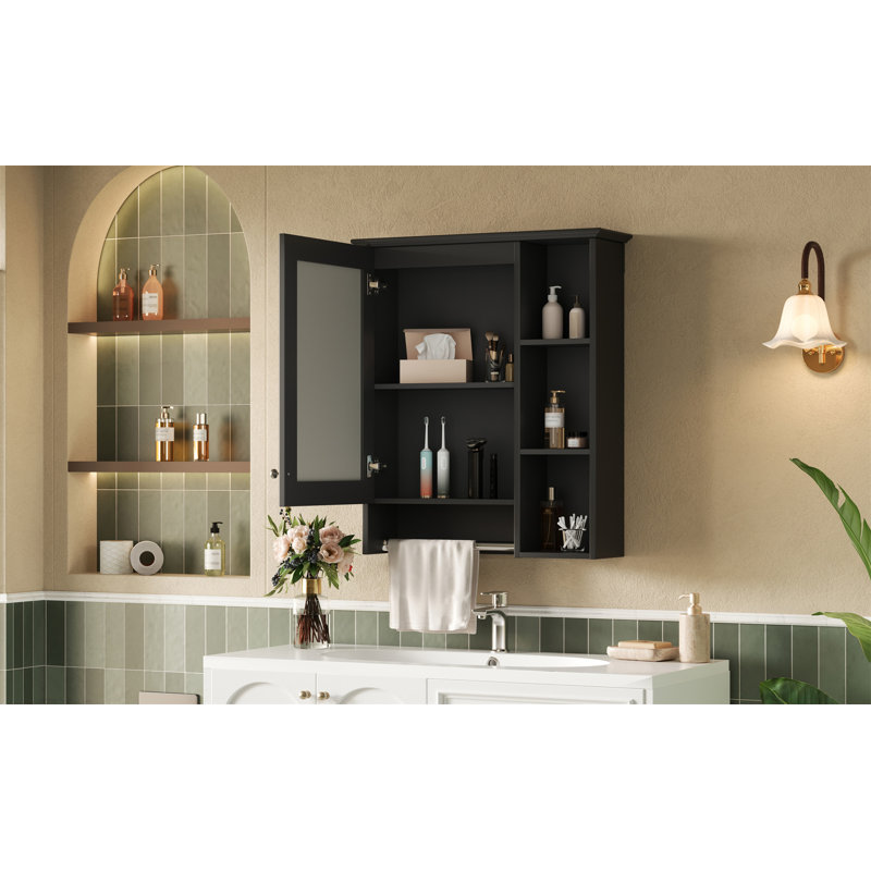 Armoire de toilette 3 en 1, Noir