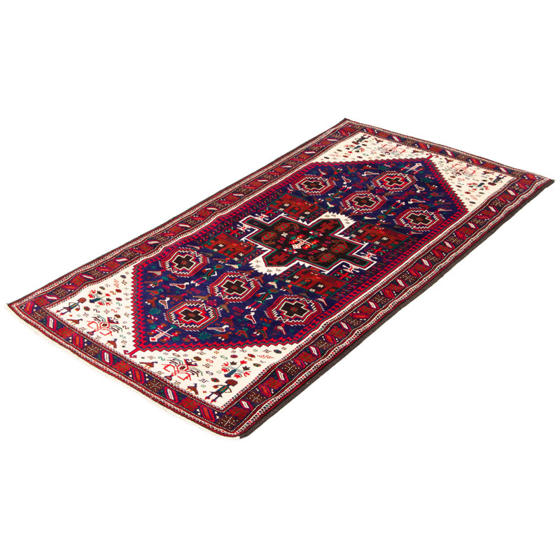 Tapis bleu royal Baluch 3 pi 9 po x 7 pi 6 po
