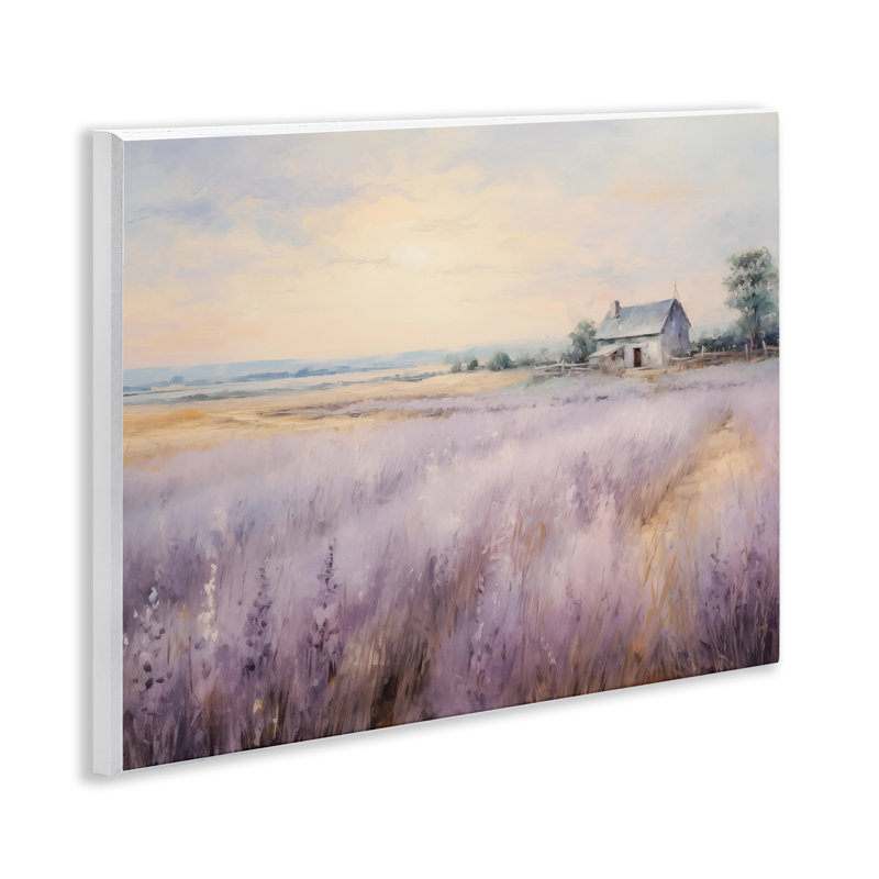 Plaque murale Lavender Farm Fields, design par Arlington Prints
