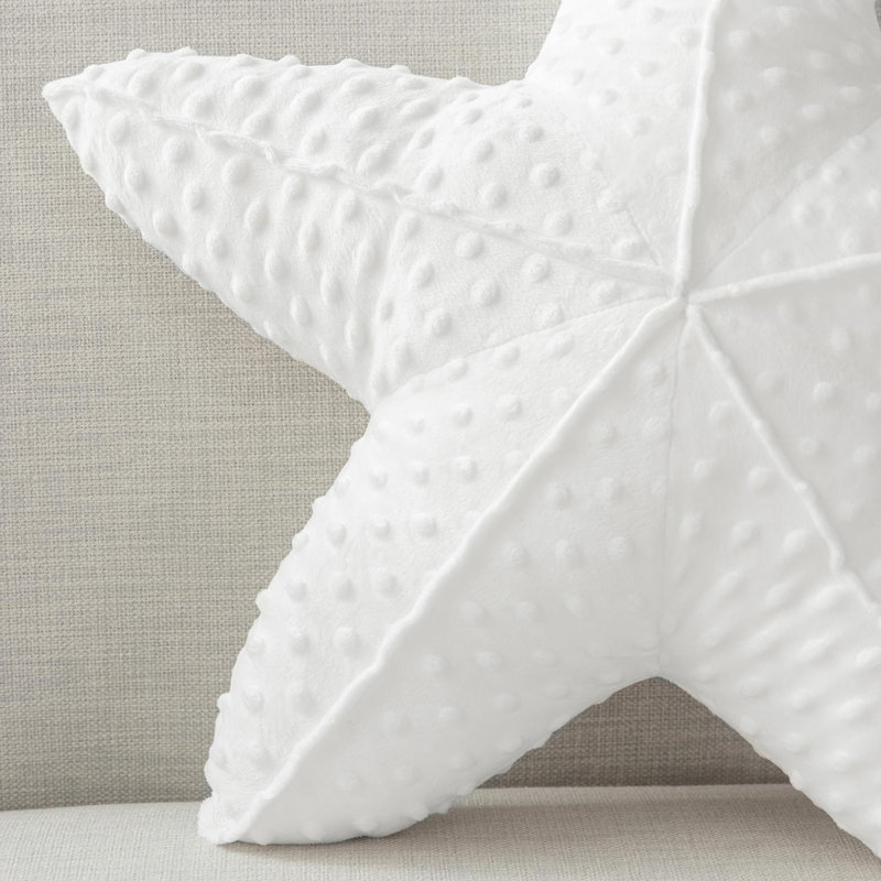 Coussin décoratif en forme d'étoile de mer 20,5 "Velvet Ocean Series, Blanc cassé