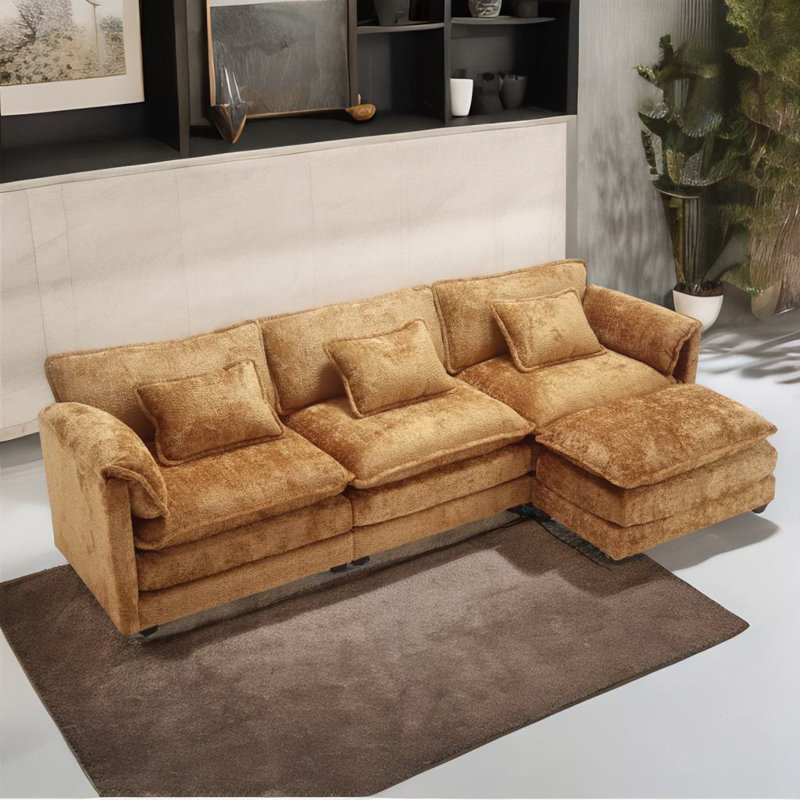 L-shape Sectional Sofa, Brown