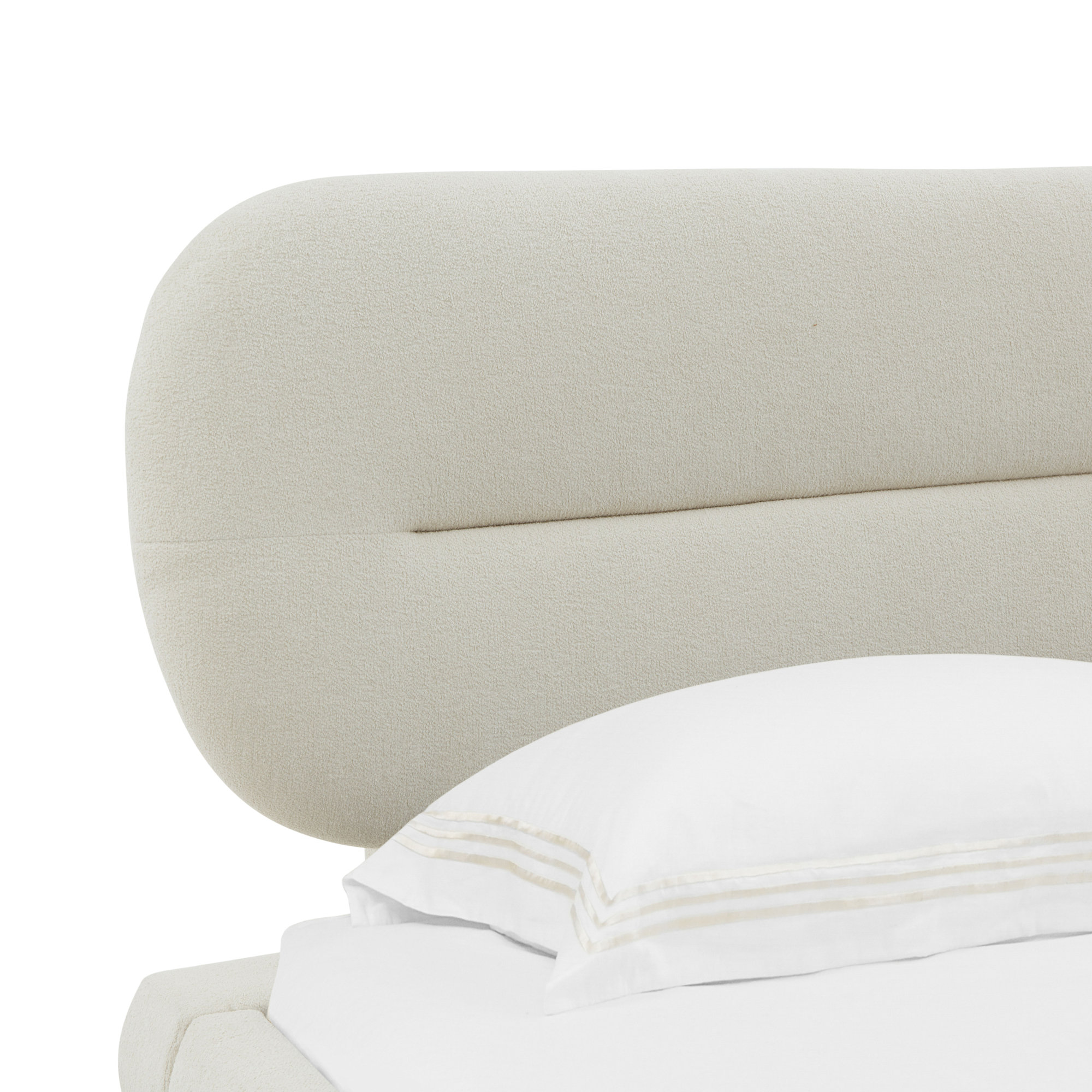 Armadi Upholstered Bed, Queen, Cream