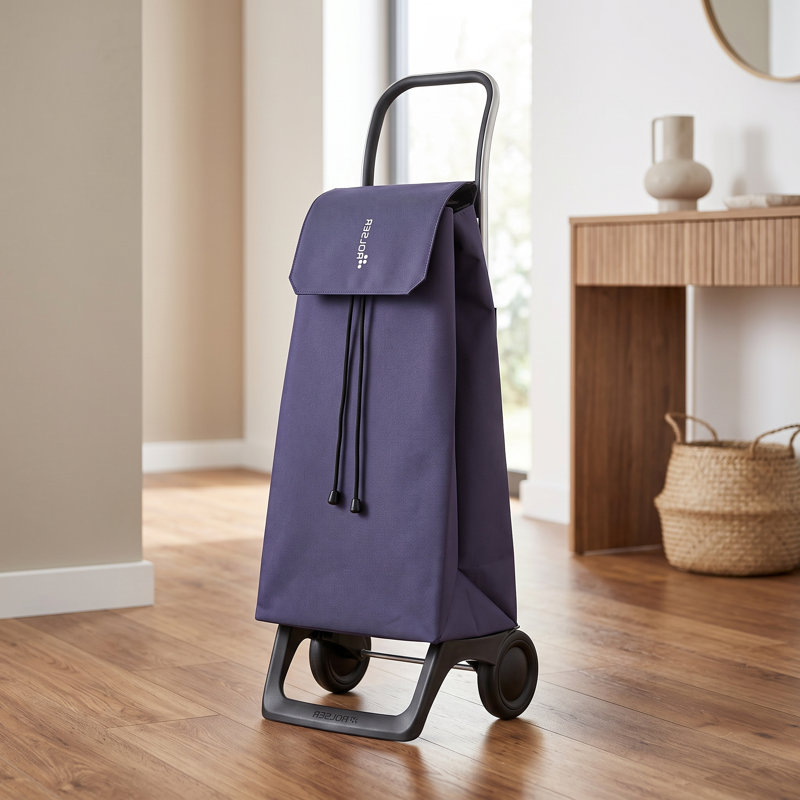 Chariot de magasinage à 2 roues Jet LN Joy, chariot léger en aluminium avec grand sac en denim lavable
