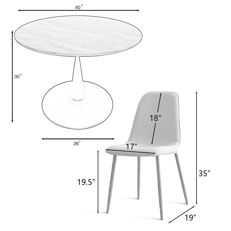 Ensemble repas pour 4 personnes Khilani, Beige