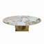 Table basse ovale moderne en pierre frittée de 49,2 po avec base en acier inoxydable-133473200-133473202