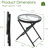 Folding Patio Side Table with Tempered Glass Tabletop