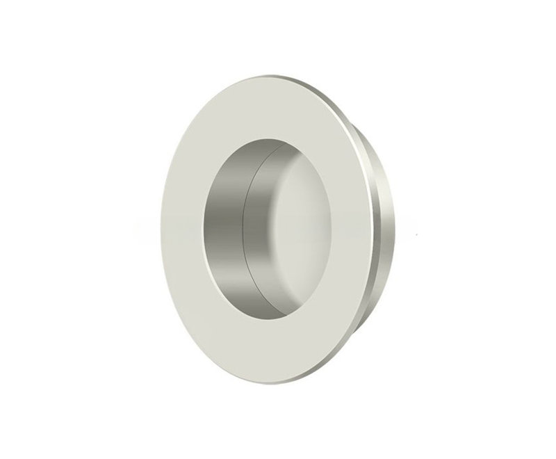 Poignée de porte ronde encastrée de 1 7/8 po de diamètre nickel poli, 1 7/8", Nickel poli