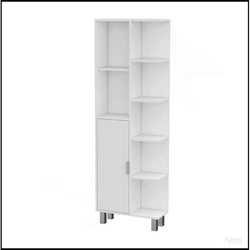 White 9-Shelf Linen Cabinet