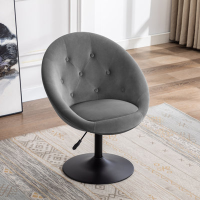 Fauteuil demi-tonneau pivotant en velours l 26,7 po Askerby