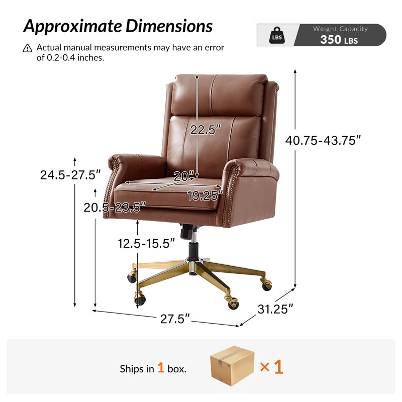 Fauteuil de direction à haut dossier Heeg, Brun