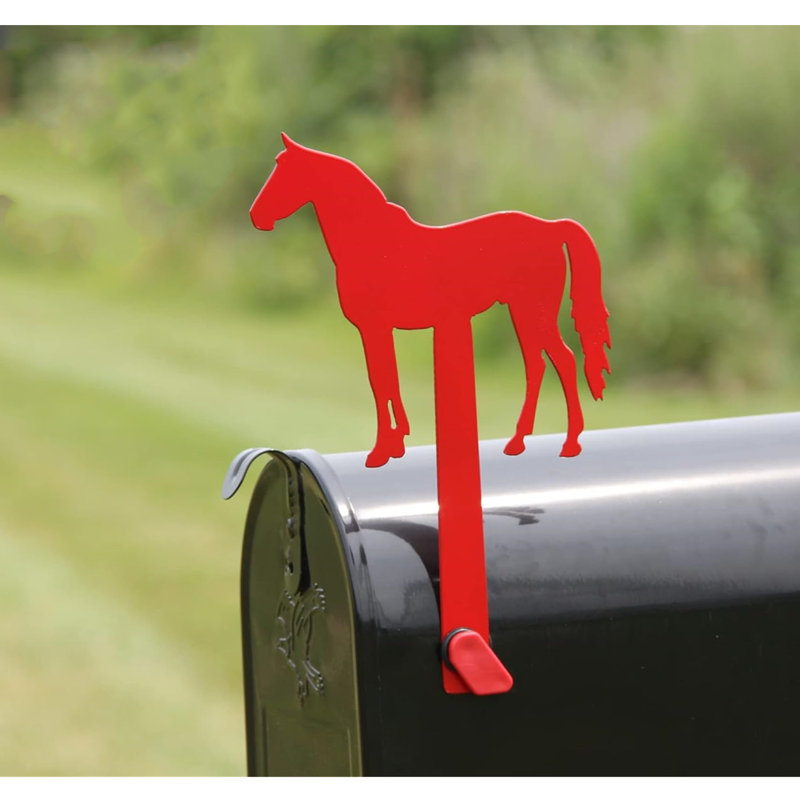 Metal Horse Mailbox Flag,Decorative Mailbox Replacement Flag For All Other Surface Rust Resistant Mailbox Flag(Mounting Hardware NOT Included)10.5In L X 7In W,Red