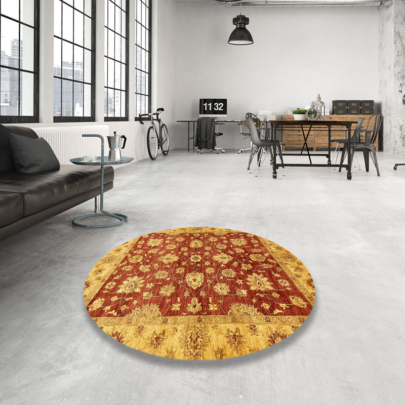 Tapis décoratif multicolore à motif abstrait, Rond 7 pi