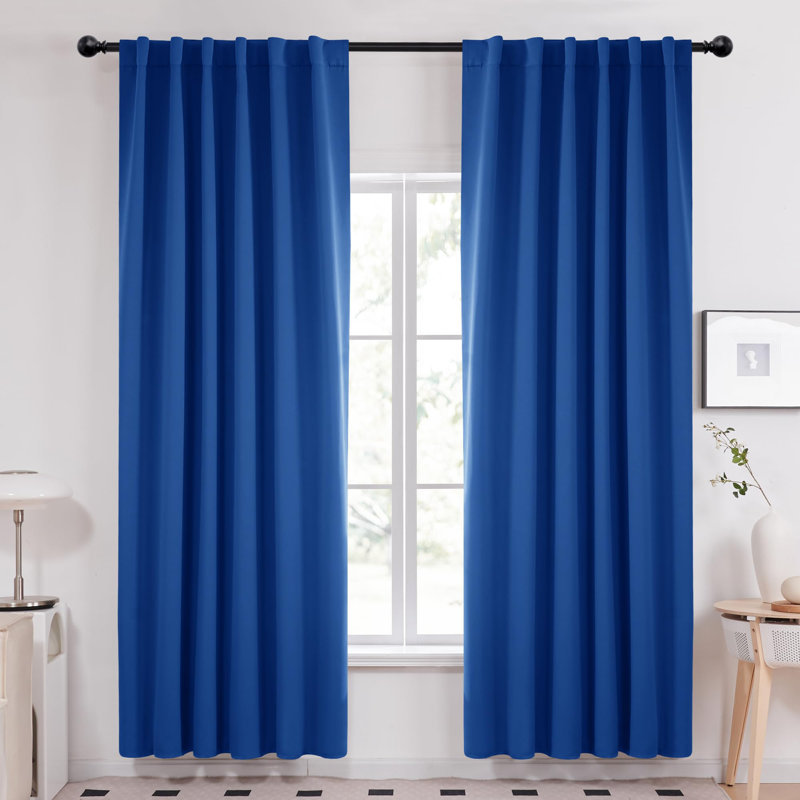 Cherlin Room Darkening Curtain Pair, 52" W x 84" L, Royal Blue