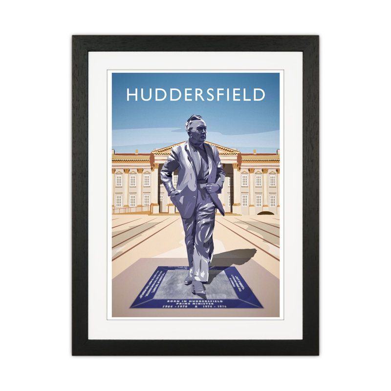 Huddersfield Portrait by Richard O'Neill - Print, 43.5cm H x 33.5cm W x 3cm D, Black Framed
