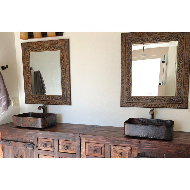 19" Rectangle Tub Hand Forged Old World Copper Vessel Sink