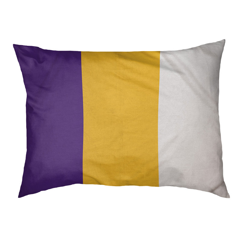 Coussin Minnesota, Grand (l 50 po x P 40 po x H 7 po), Mauve / jaune / blanc