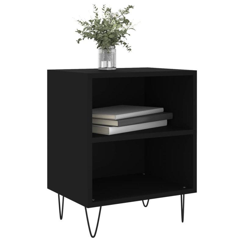 Barcenas 40cm W Iron Bedside Table, Black