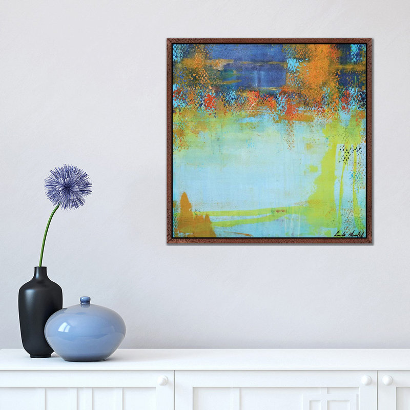 Window Down 1 Piece Painting on Canvas, 45.72cm H x 45.72cm W x 3.81cm D, Classic Brown Wood Floater Framed