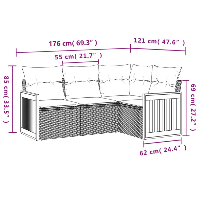 Ensemble de canapé de jardin Vidaxl