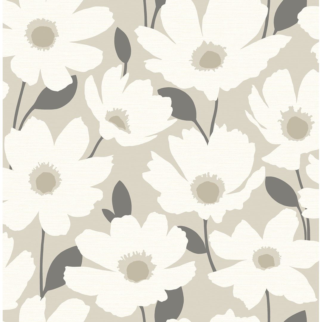 Annaleena Grey Floral Wallpaper Wade Logan® 