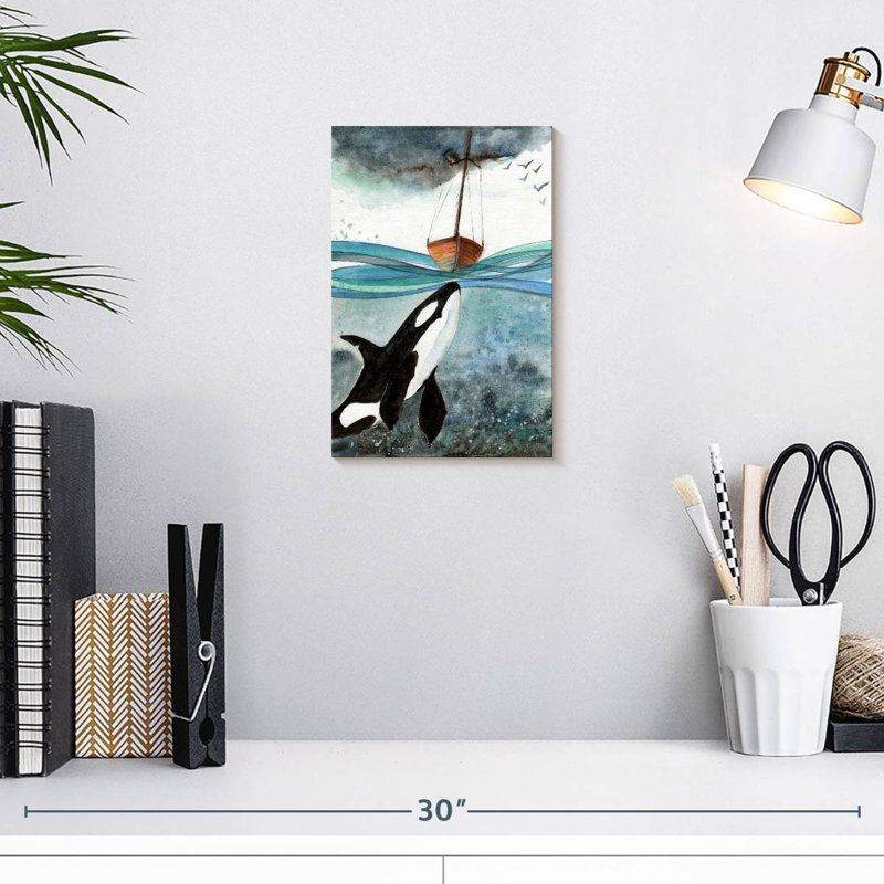 Brampt Whale Under Boat, 12" H x 8" W